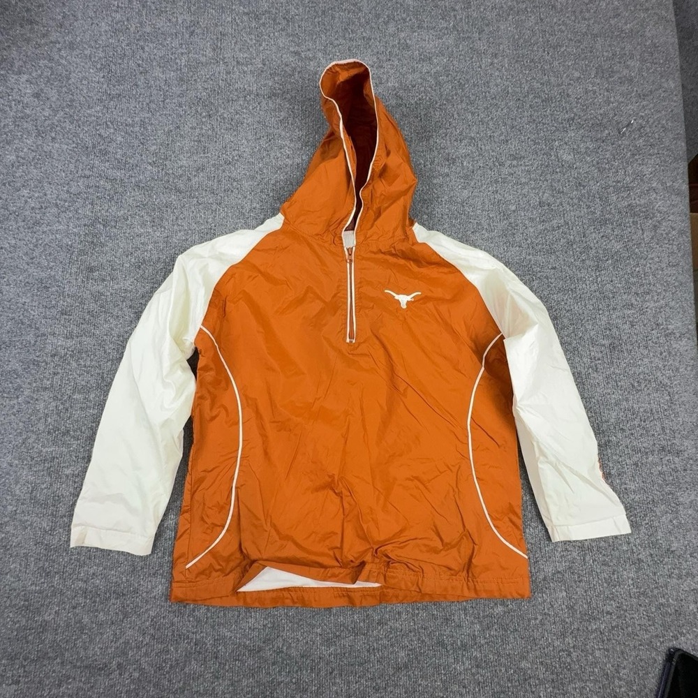 Texas Longhorns Jacket Womens Medium Orange White NCAA Football Pullover Red Oak